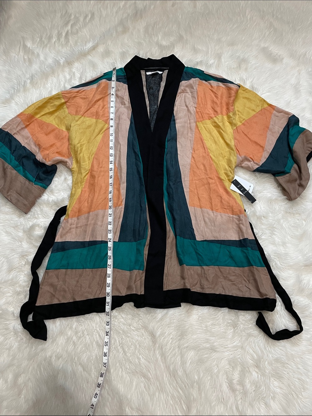 NWT O'Neill Josie Kimono Belted Coverup Abstract Multi Color M/L - Picture 5 of 11